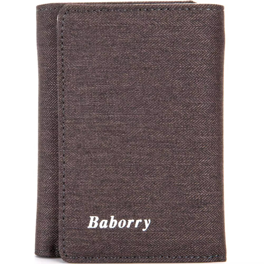 RFID Theft Protection Wallet Men'S Canvas Wallet Coin Purse Triple Folding Short Wallet Father’S Day Gift-123-10Sanze