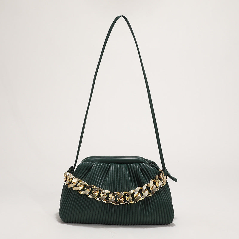 Solid Color Pleated Texture Bag Shoulder Bag Messenger Bag