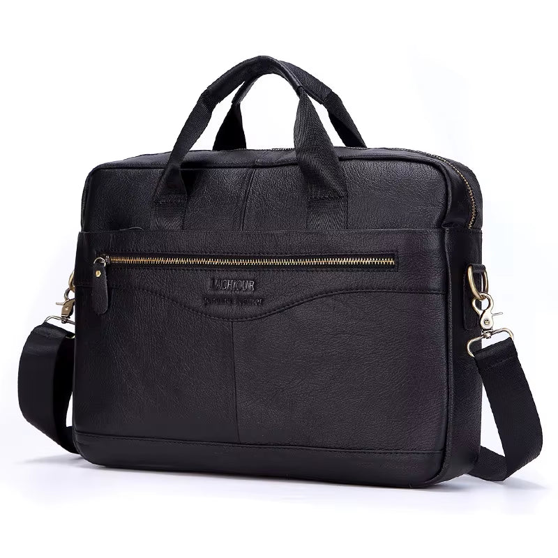 Men's Genuine Leather Messenger Bags for Business and Travel - Casual Laptop Crossbody Shoulder Bags
