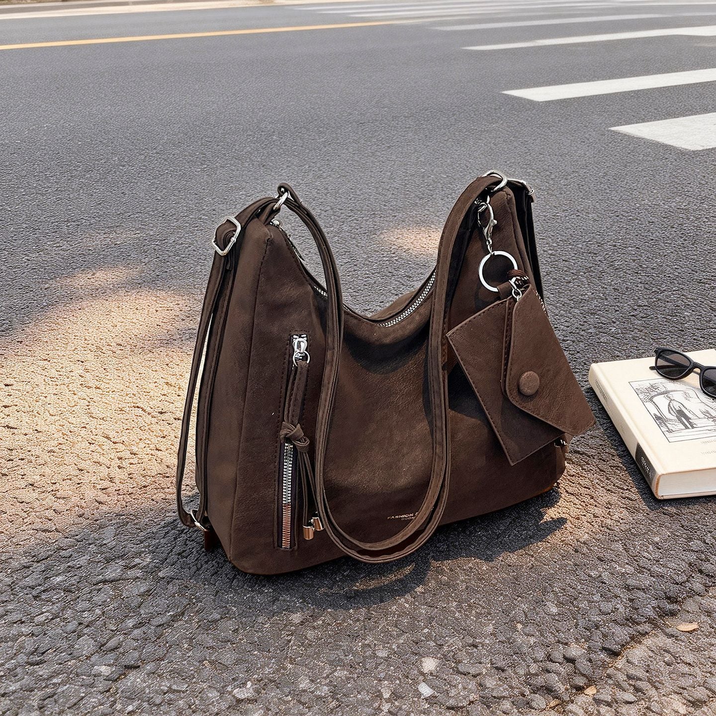 Retro Matte Relaxed-style Commuter Shoulder Bag