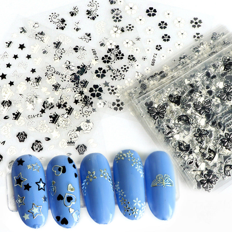 3D Three-dimensional Manicure Bronzing Sticker Butterfly Flower