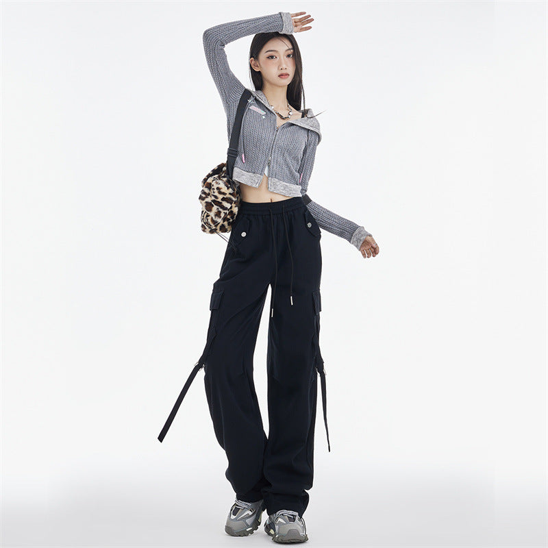 Women's High Waist Loose Wide Legs Overalls