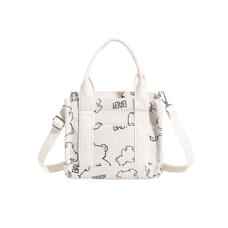 New Fresh Sweet Corduroy Printed Fashion Style Trendy Women's Bags Shoulder Bag