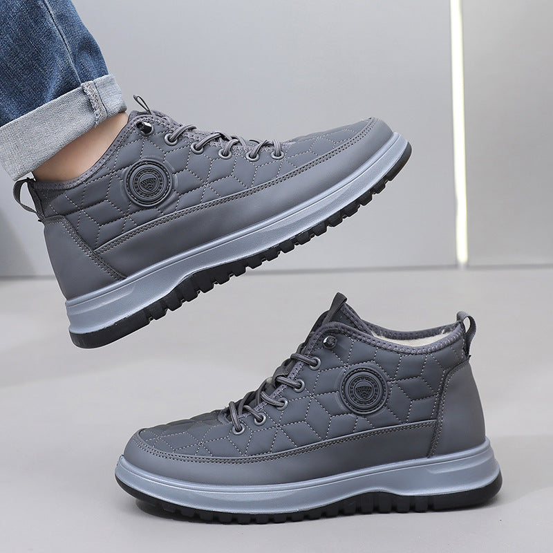 Fleece-lined, Insulated Snow Boots With A Thick Sole And Round Toecasual Athletic Shoes