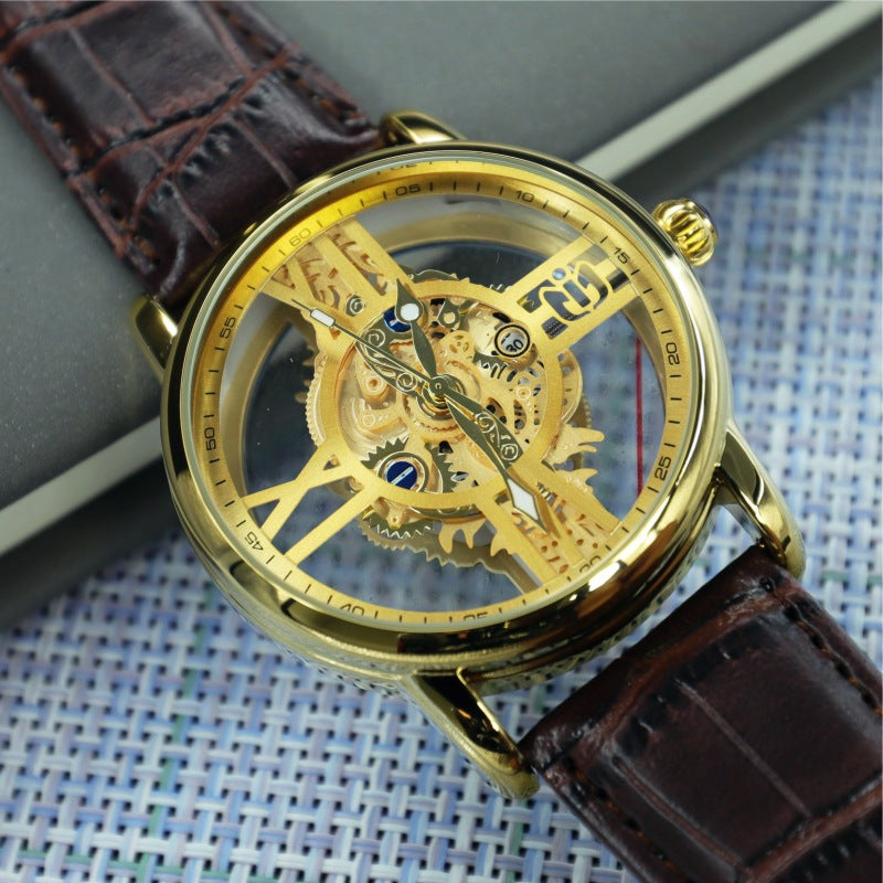 New Hollowed-out See-through Industrial-mechanical-style Sports Watch For Men