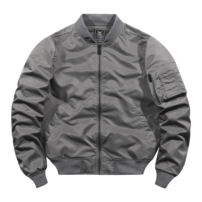 Solid Men's Autumn And Winter Bomber Jacket