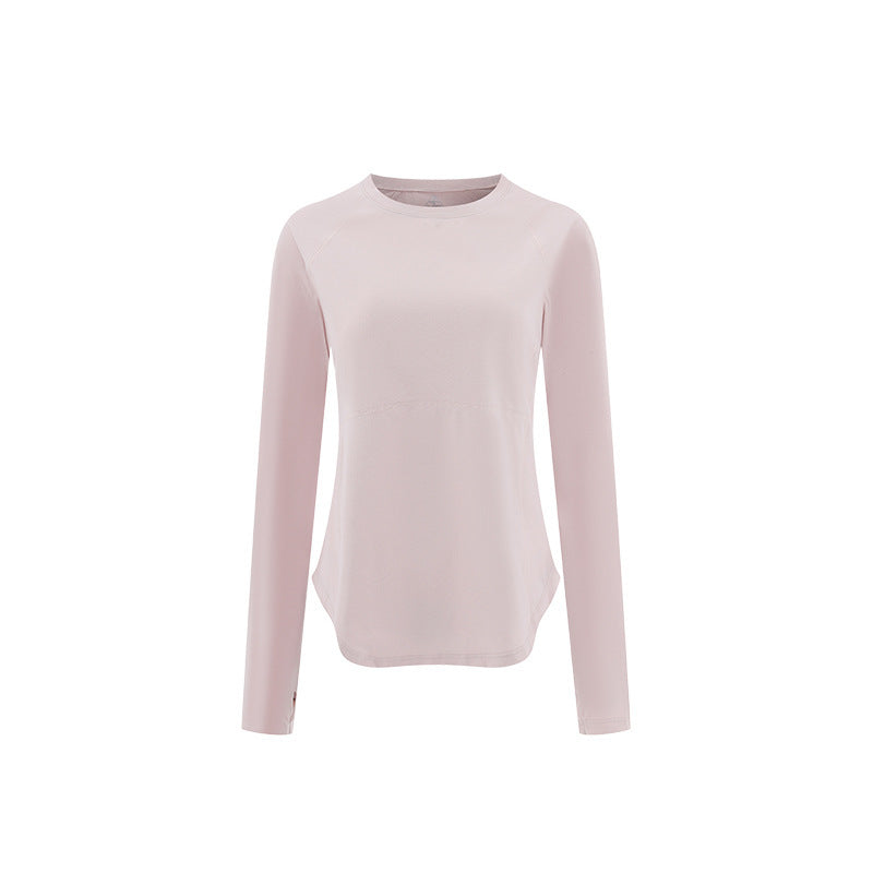 Women's T-shirt New Solid Loose Versatile Round Neck