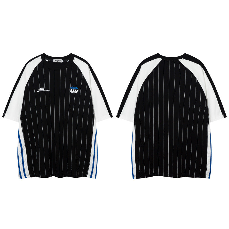 American Retro Sports Striped Short Sleeve