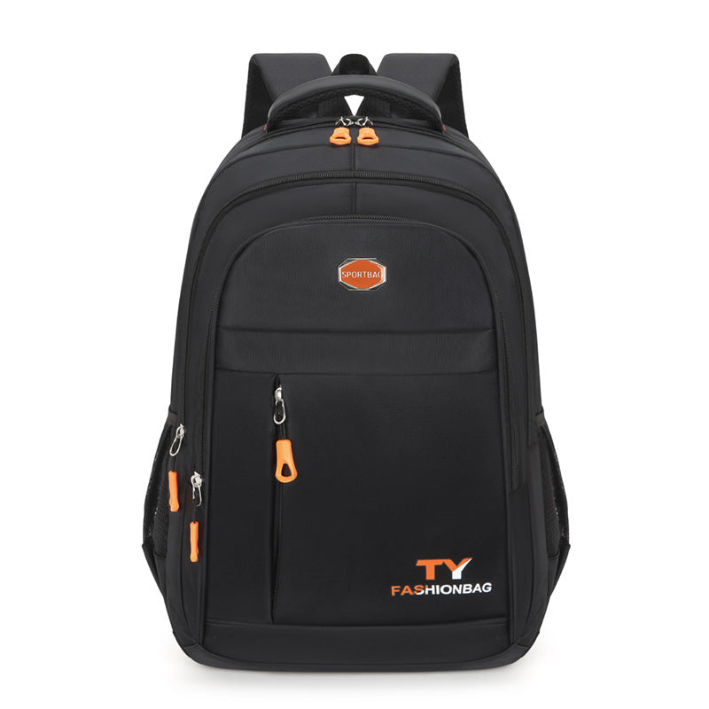 Men's Simple Solid Color Oxford Cloth Waterproof Backpack