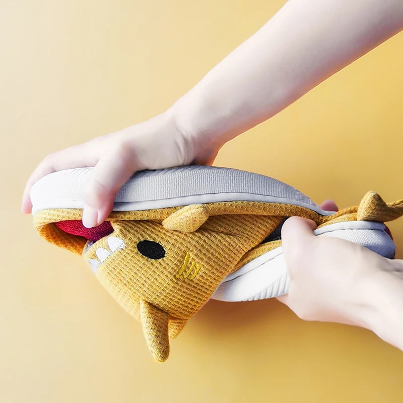 Shit Feeling Linen Slippers Women's Home Spring And Autumn