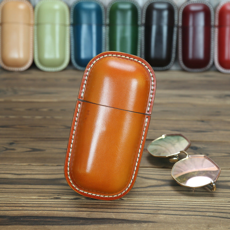 New Retro Hand Vegetable Tanningc Creative Capsule Portable Genuine Leather Storage Box