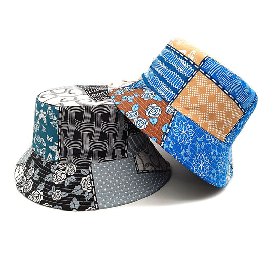 Geometric Bucket Hat Color Matching Printing Double-sided Wear Bucket Hat