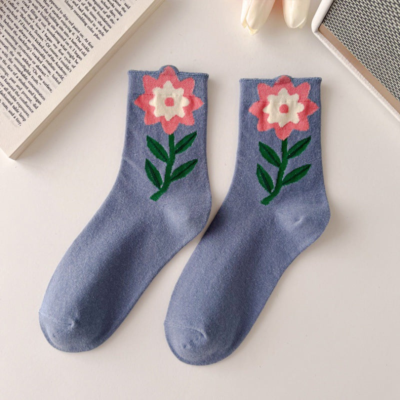 Dadongmen All-match Tulip Pile Socks Cute Stockings