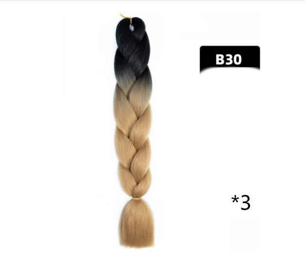Color Big Braid African Chemical Fiber High Temperature Silk Wig Gradient