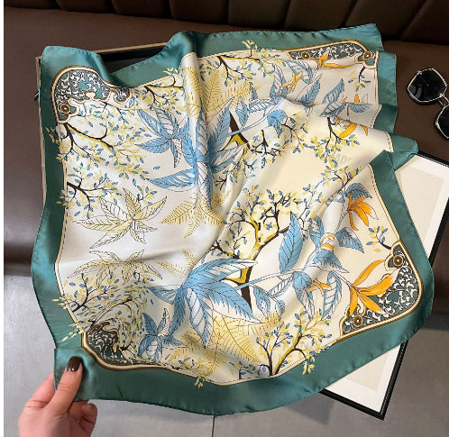 Dame Vintage Tørklæde i Printet Silke