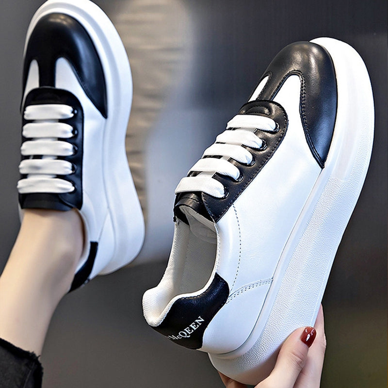 Hong Kong First Layer Leather White Shoes Sports Flat Casual