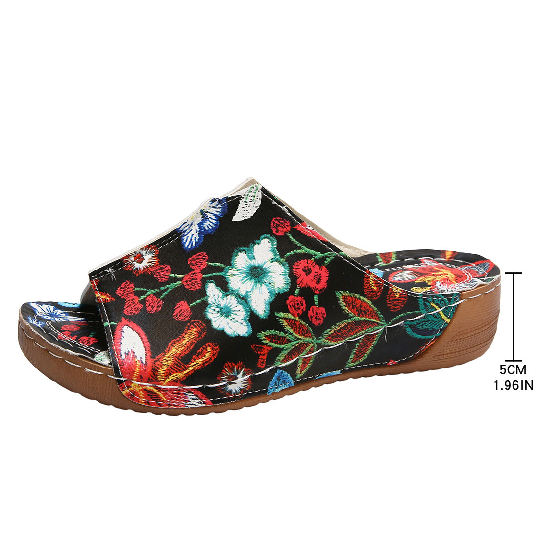 Peep Toe Wedge Mode Enkel Slip-on Mode Sandal Sutsko
