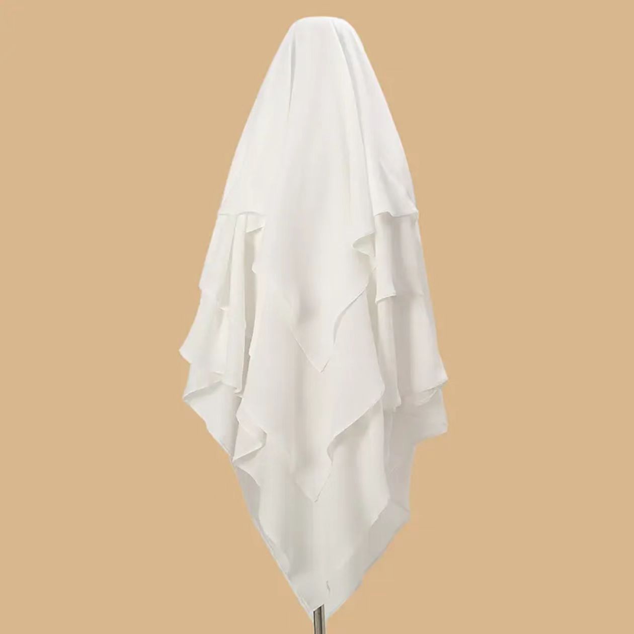 Extended And Widened Single-layer Ripped-edge Headscarf