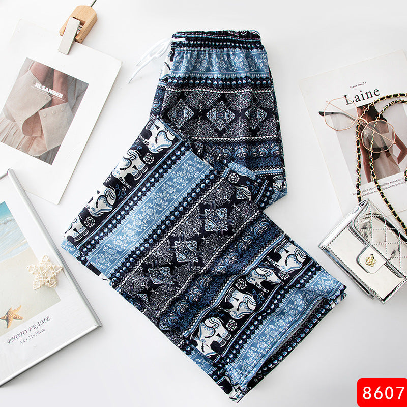 Summer Thin High Waist Drooping Straight Loose Casual Pants Mop Pants