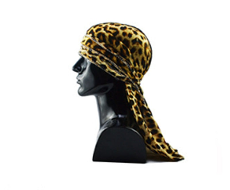 Plush printed long tail hat