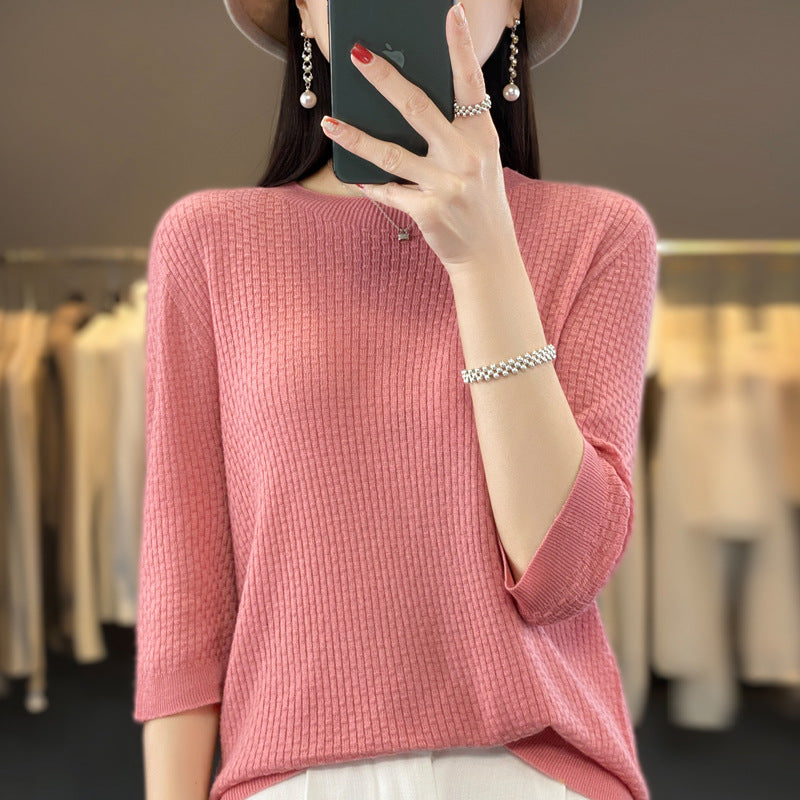 New Worsted Wool Front Line Ready-made Garments Round Neck