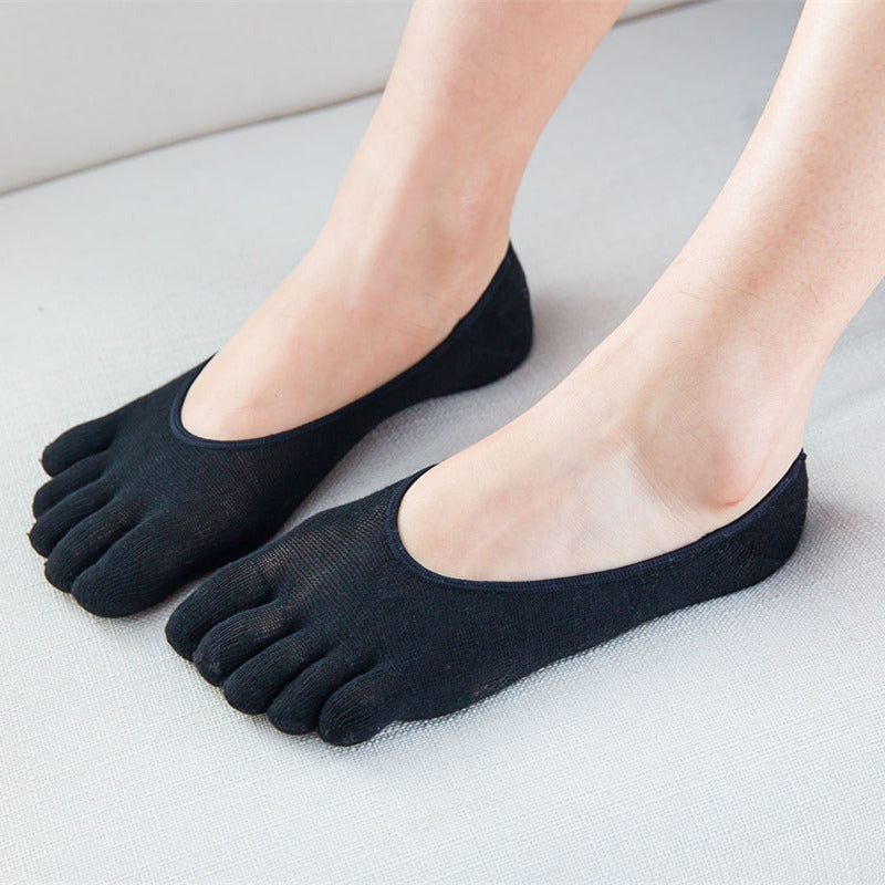 Cotton invisible five-finger socks
