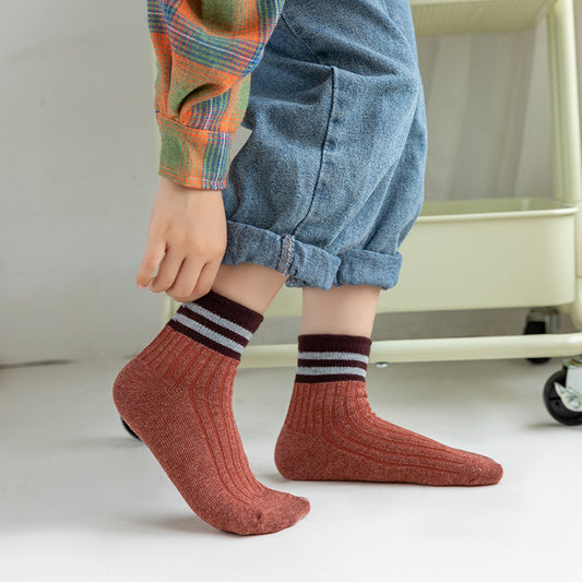 Mid-calf Cotton Boys And Girls Socks Cute And Breathable College Style Baby