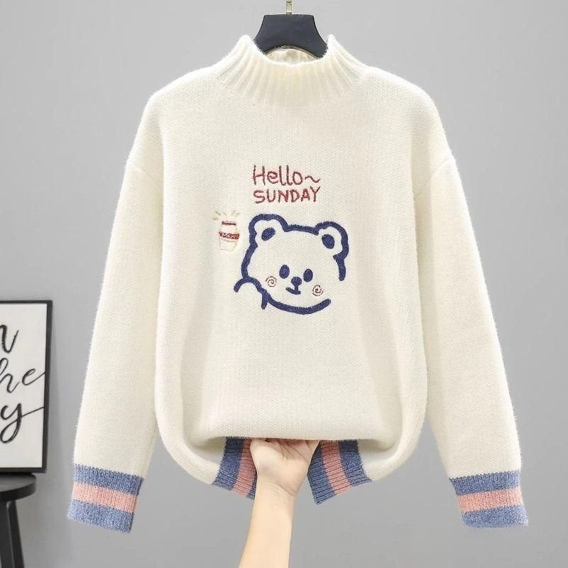 Sweater Inner Girl Winter Fleece-lined Thickened