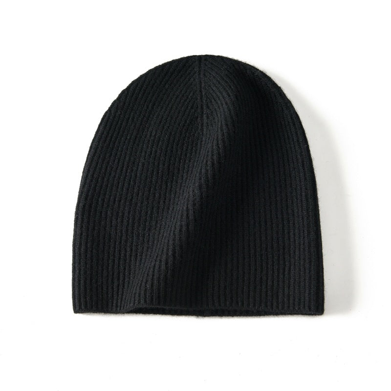 Pure Cashmere Knitted Wool Hat All-match Bag Cap Sleeve Cap All-match Casual Shopping Cashmere Hat