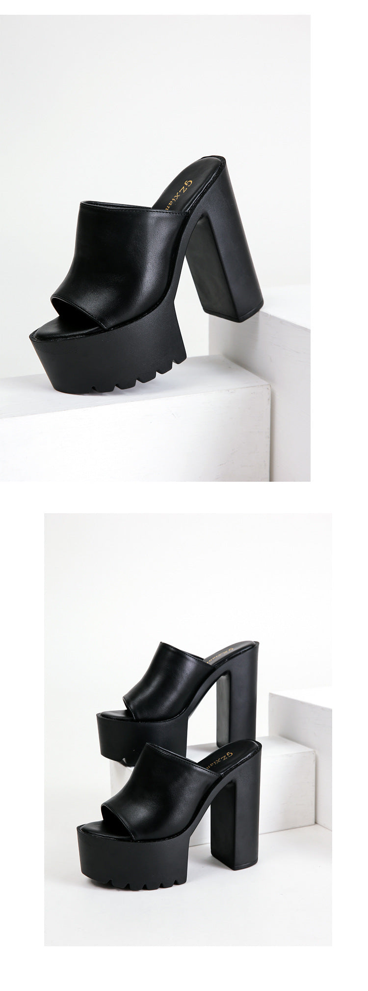 Waterproof Platform Sponge Cake Fish Mouth Thick Bottom Fish Mouth Slippers