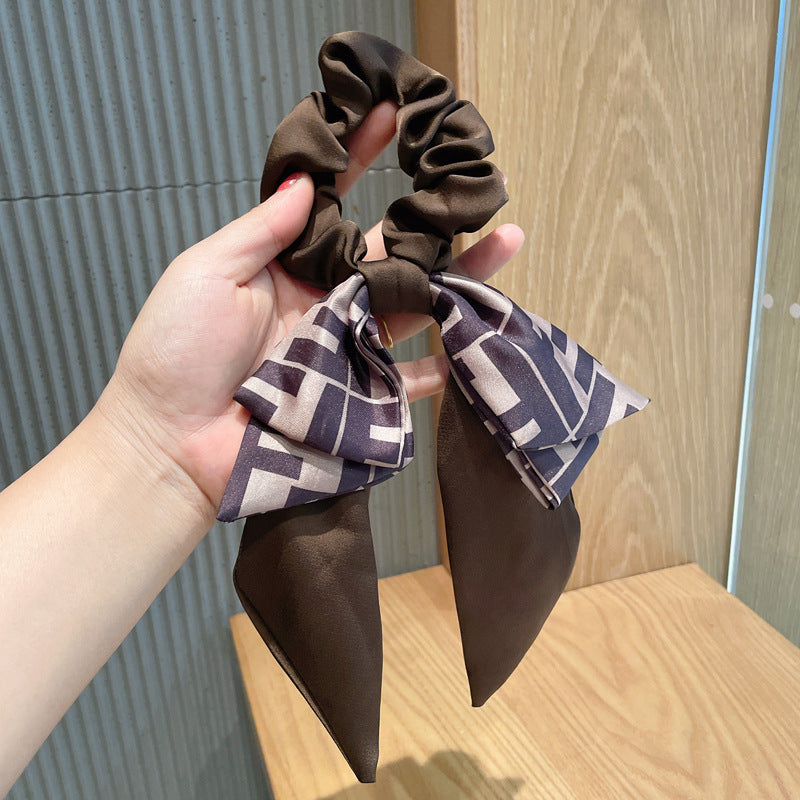 French Retro Style Letters Female Tie Hair Fashion Floating Headband Rope