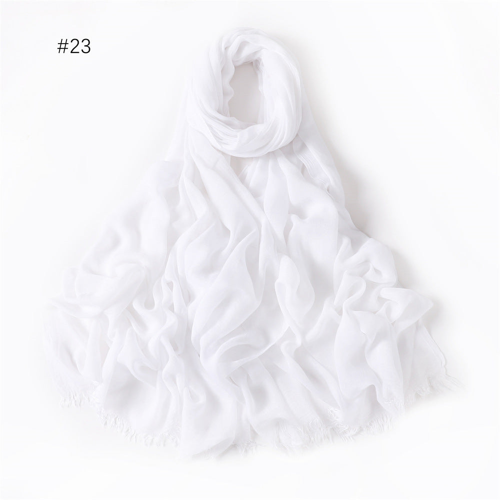 Women's Fashionable Thin Modal Monochrome Rayon Breathable Shawl Scarf