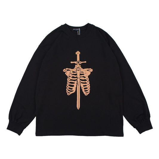 Men's Street Fashion Brand Loose Round Neck Compassionate Trend Bottoming Shirt Top
