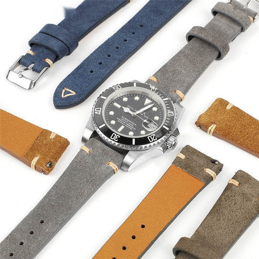 New Small Waist Suede Leather Watch Strap Genuine Leather