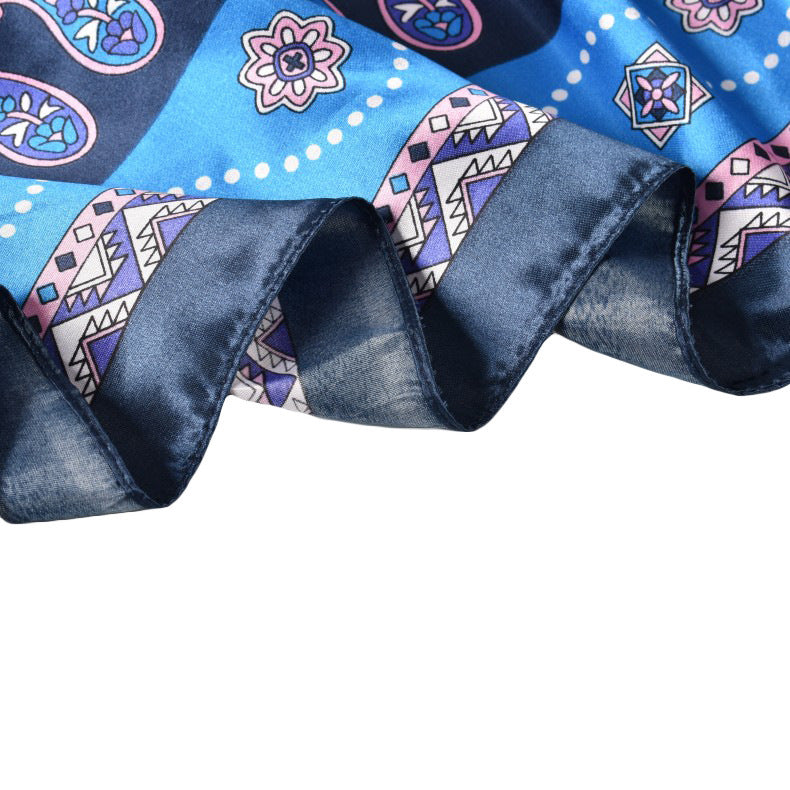 Minimalist Pattern Satin Kerchief Cashew Nut Silk Towel