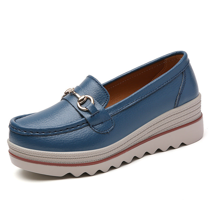 Slip-on Oversized Shoes Comfortable All-match Leather Shoes For Women