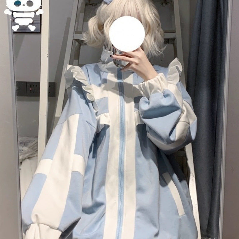 Spring And Autumn Japanese Style Cross Star Mine Water Color Sportswear Jacket