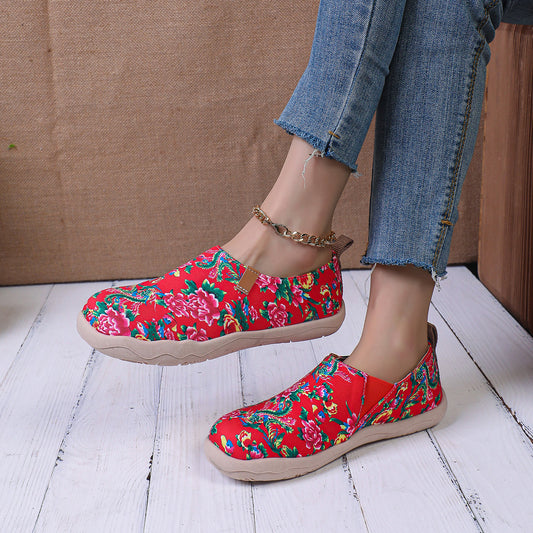 Round Toe Flat Bottom Comfortable Slip-on Lofter Pumps Sneakers For Women