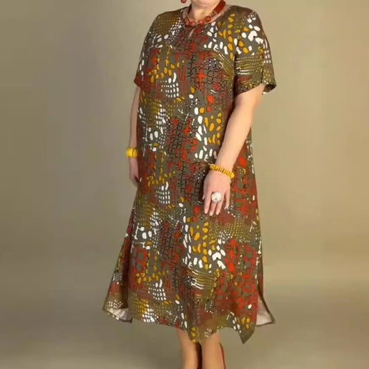 Plus Size Women's Printed Dress