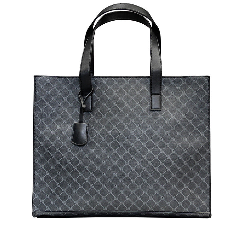 Plaid Tote Daily Casual Shoulder Bag Men's Briefcase Crossbody