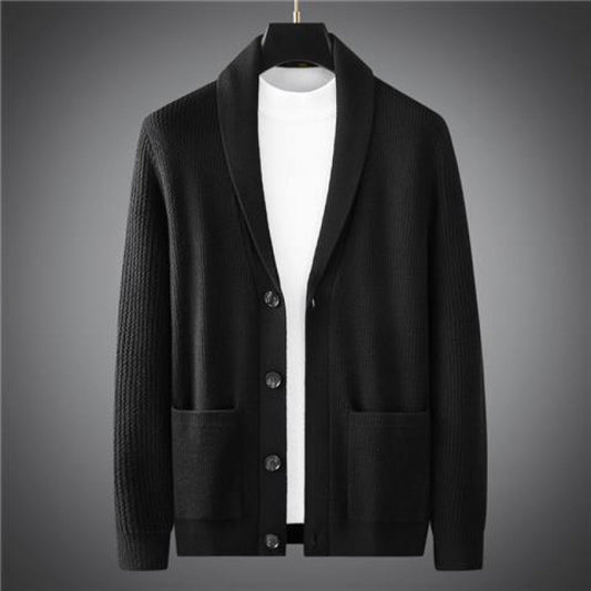 Spring And Autumn New Casual Knitted Coat Men's Comfortable Fashion Slim Fit