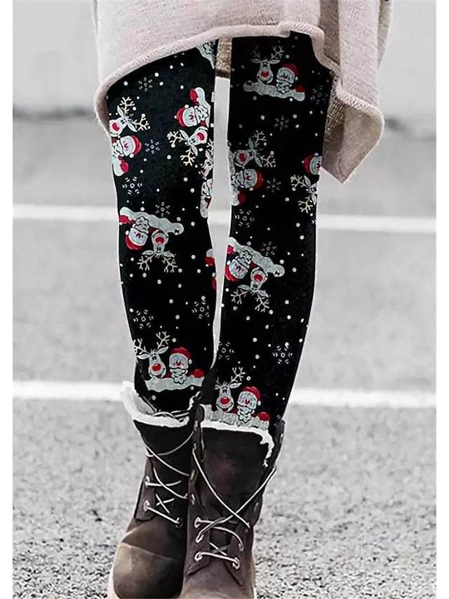 Jule-leggings til kvinder, europæisk og amerikansk, elastiske