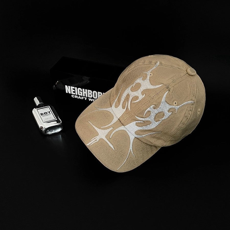Embroidered Flame Baseball Cap Unisex Streetwear For Trendsetters Perfect For Any Look