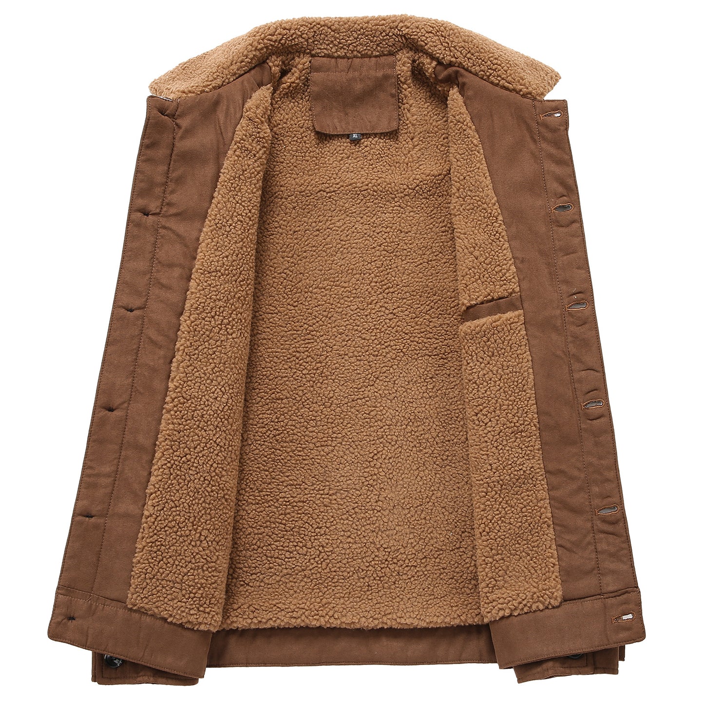 Men's Suede Collar Fleece-lined Thickened Jacket