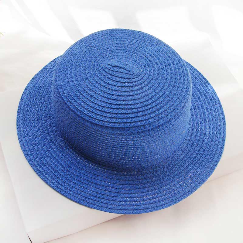 Flat Top Hat Foldable Simple Beach Korean Version Casual Travel Straw