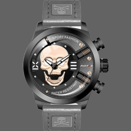 LONGBO 9439 Fashion Circular Skull Watch