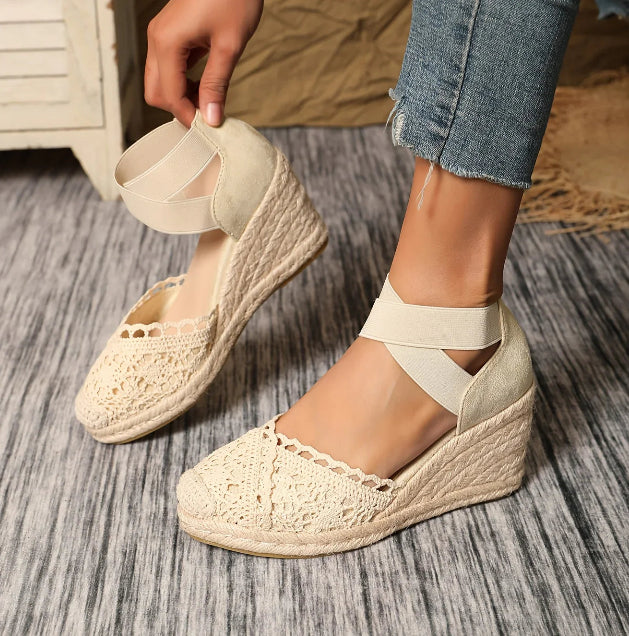Women's Fashion Canvas Shoes Wedge Sandals