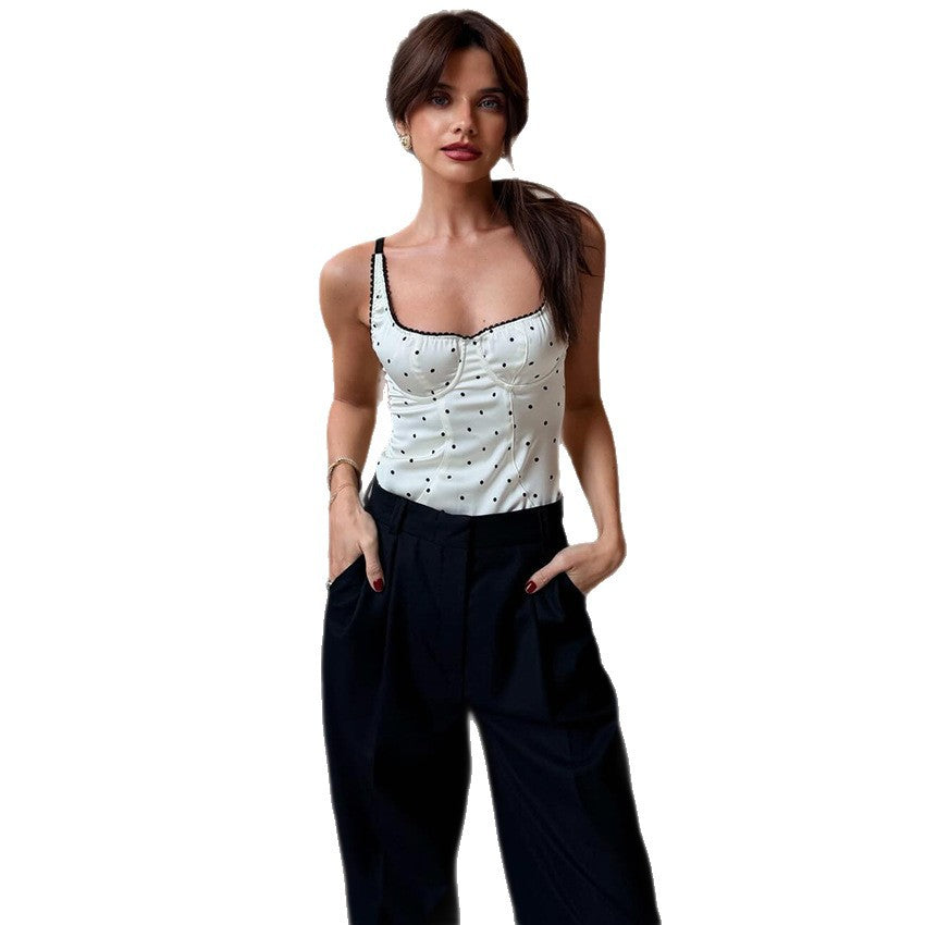 Fashionable And Sexy Polka-dot Camisole For Women