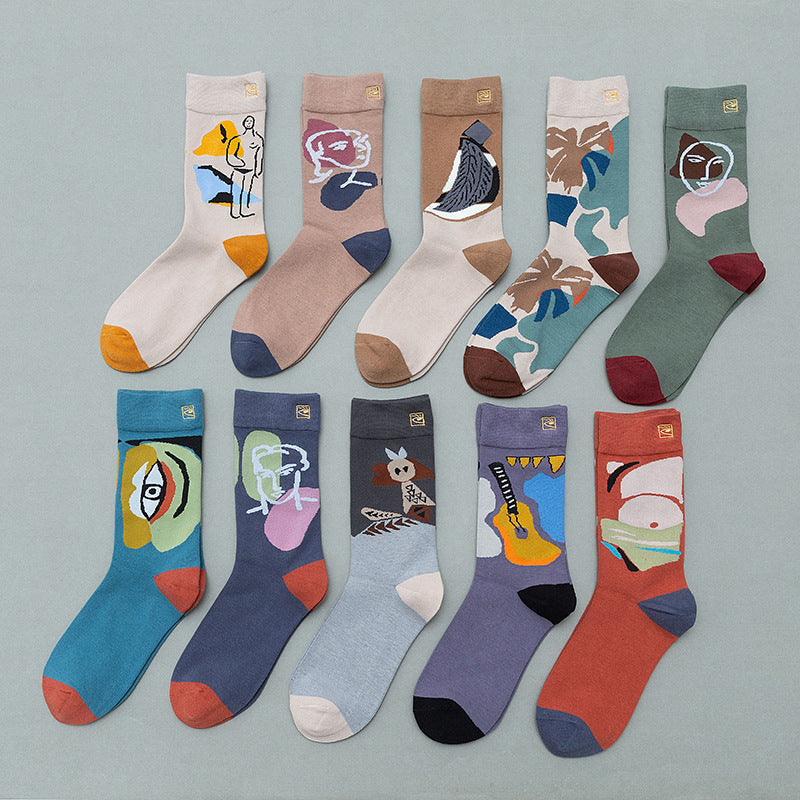 Retro Mid tube socks street art skateboard socks