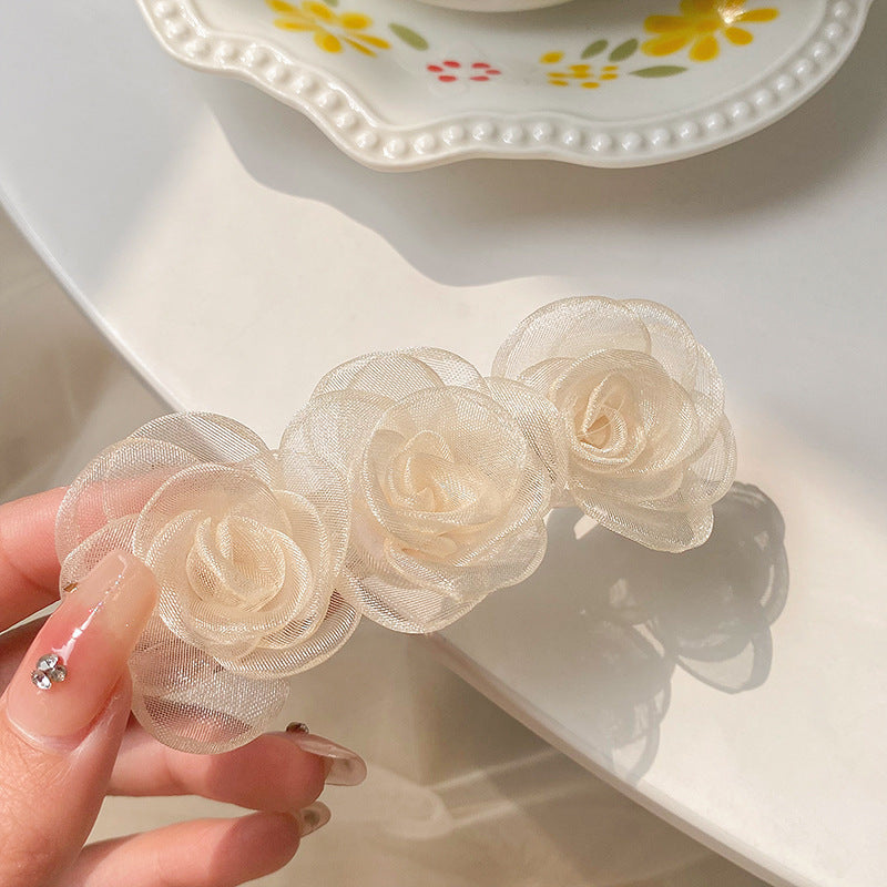 New Small Fragrant Wind Camellia Temperament Back Of The Head To Grab The Clip